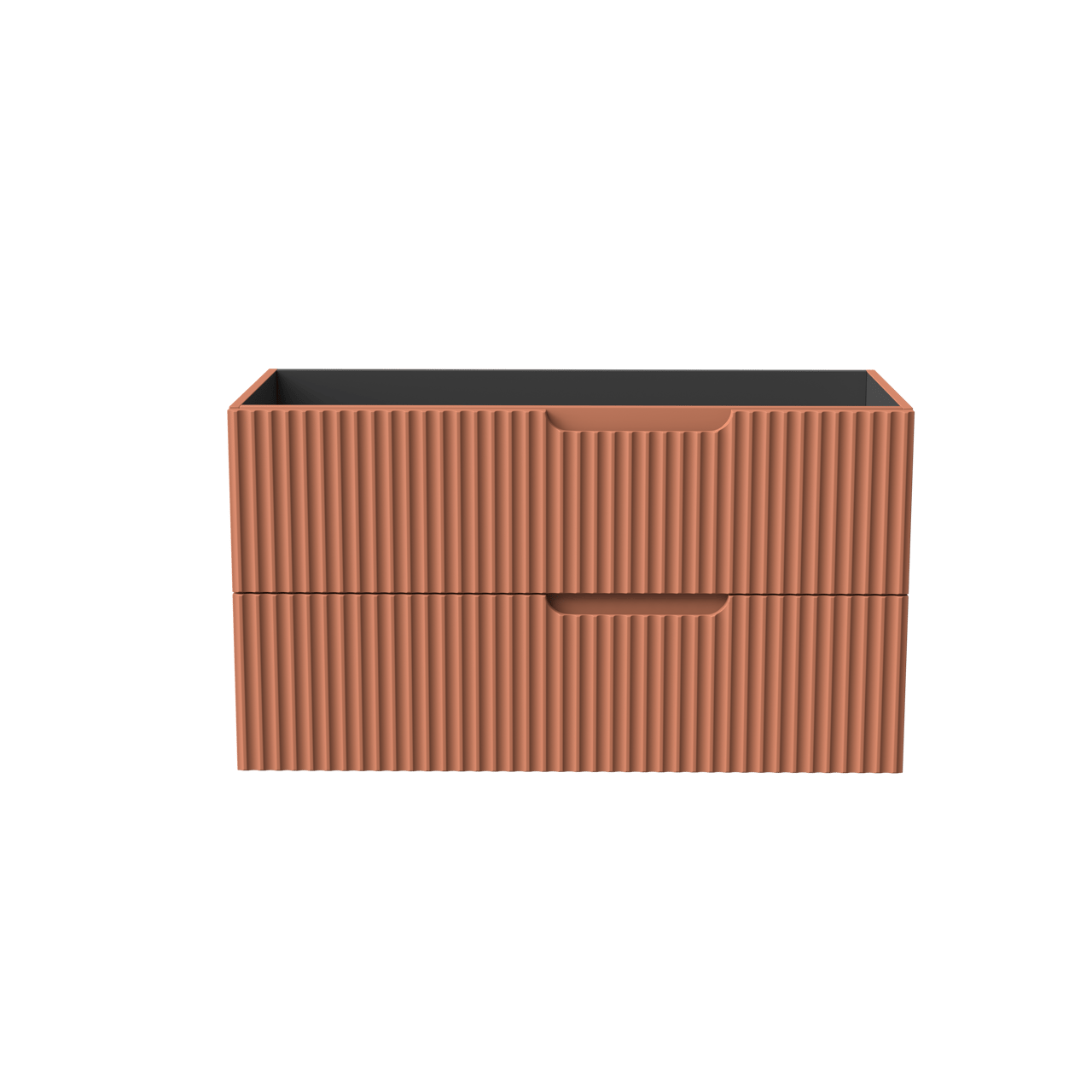 Linie Ribbo hängender Waschbeckenunterschrank: 100 x 46 cm, Cotto, 2 Schubladen