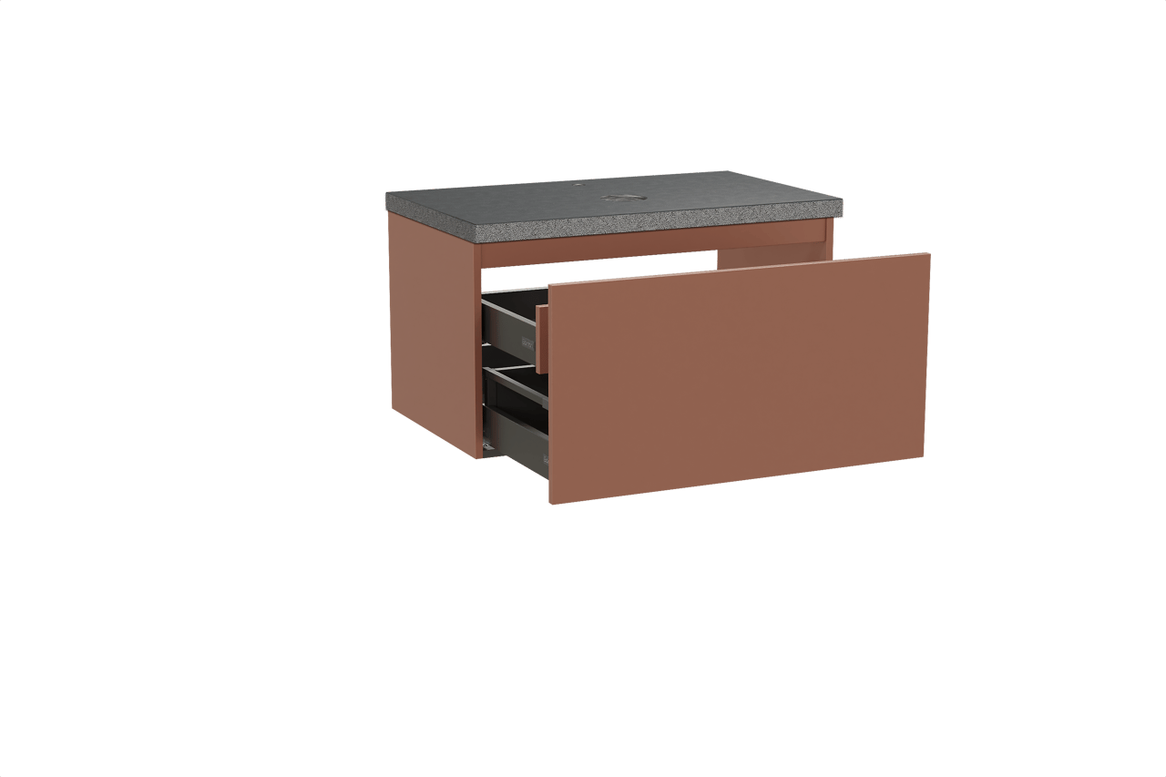 Balmani Sfera meuble salle de bains suspendu 90 x 55 cm cotto avec Rock tablette simple en granit noir