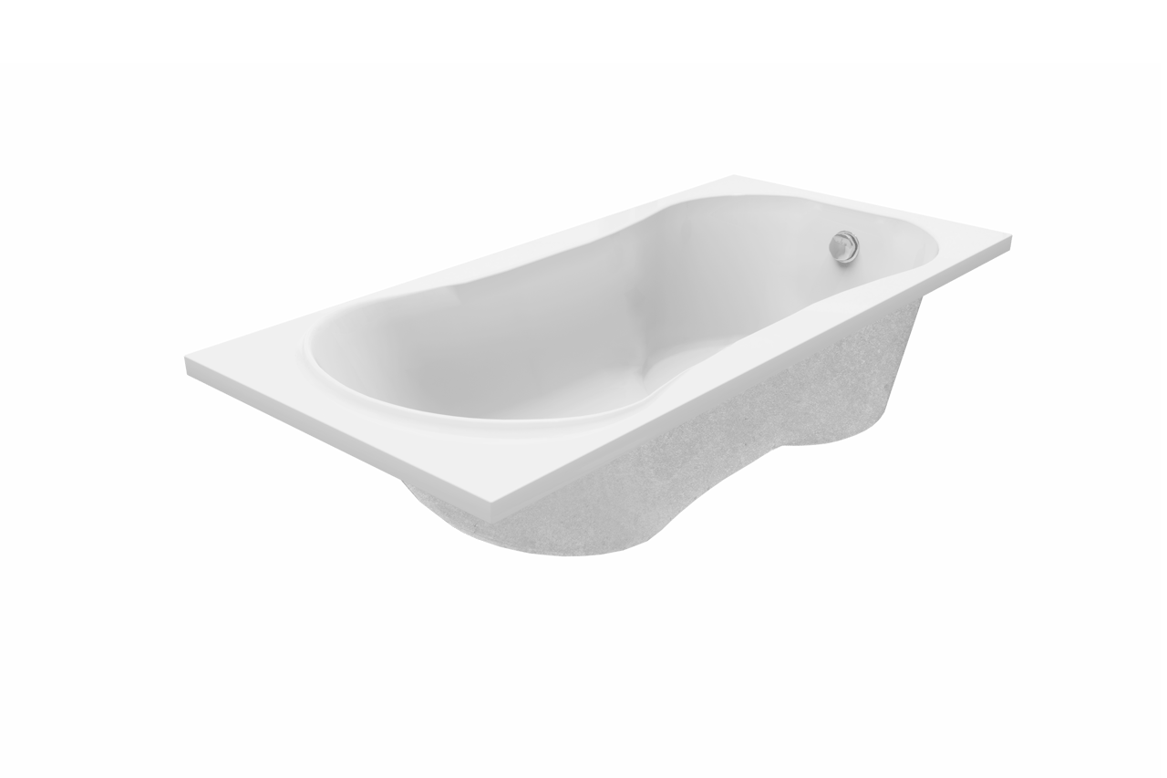 Luca Varess Trasime eenpersoons inbouwbad 170 x 80 cm acryl mat wit