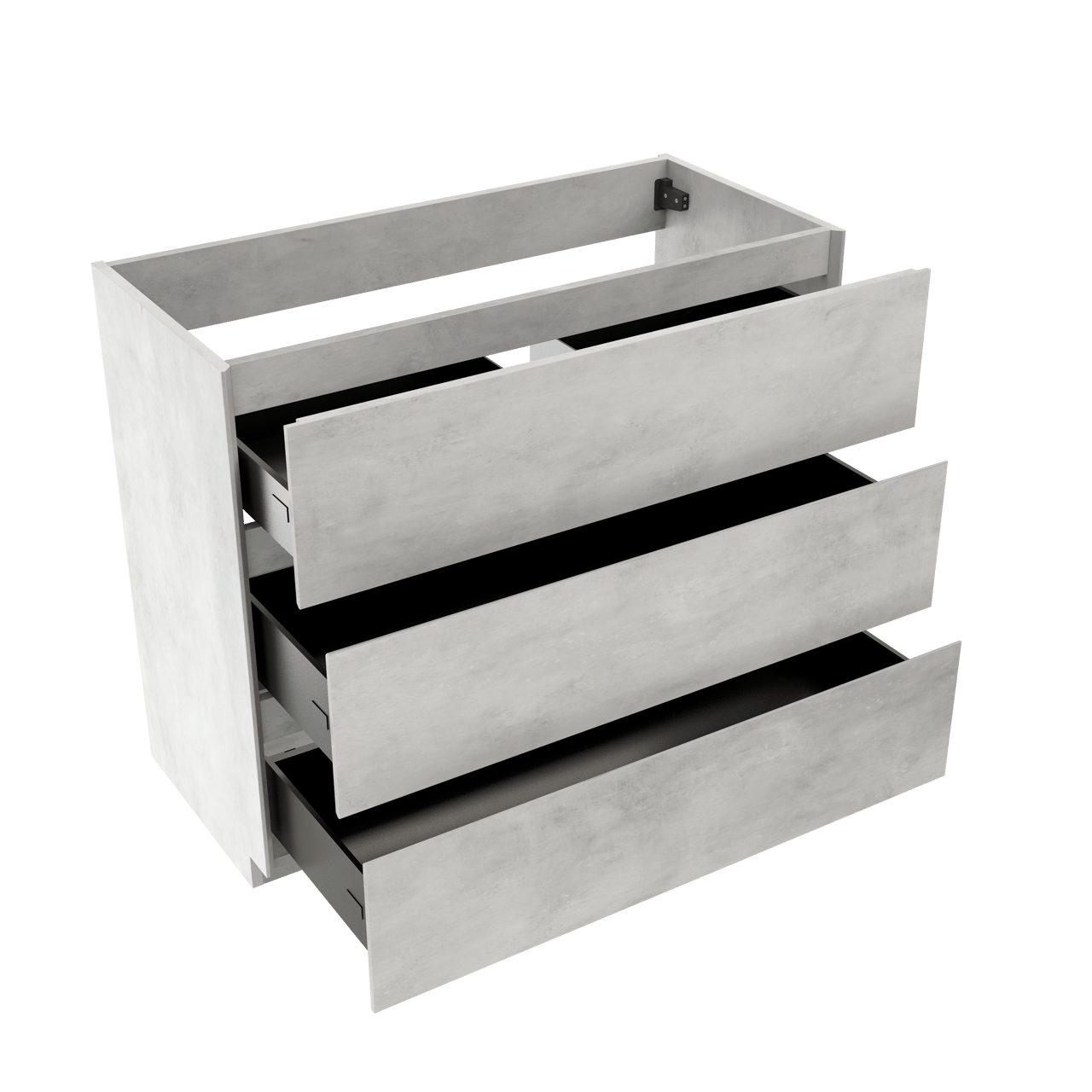 Storke Edge staande wastafelonderkast 100 x 46 cm beton zilvergrijs 3 lades