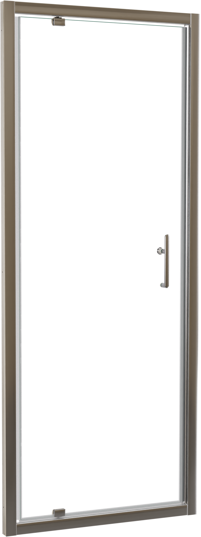 Linie Cadiz douche draaideur 80 cm x 190 cm Helder glas geborsteld chroom profiel