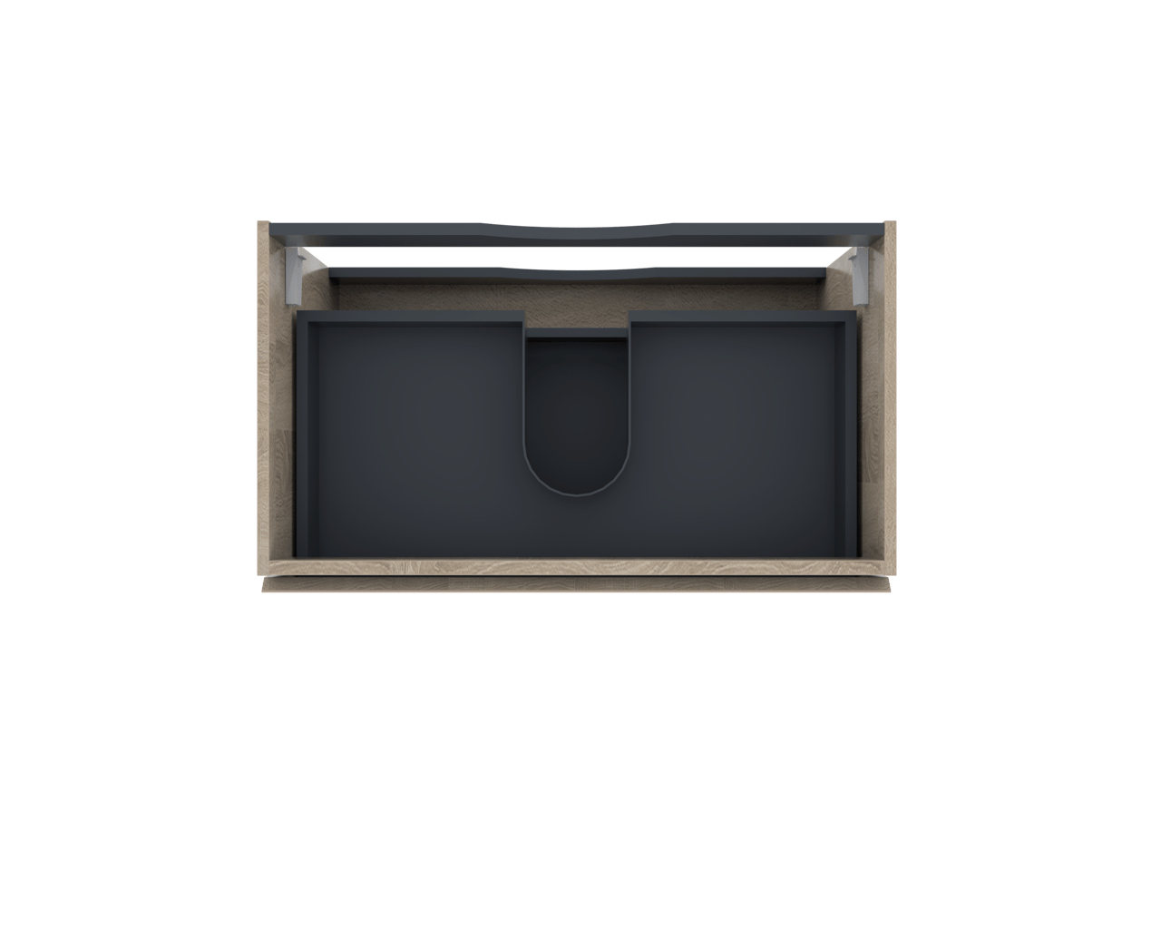 Linie Lado meuble sous-vasque suspendu 80 x 46 cm chêne blanc 2 tiroirs