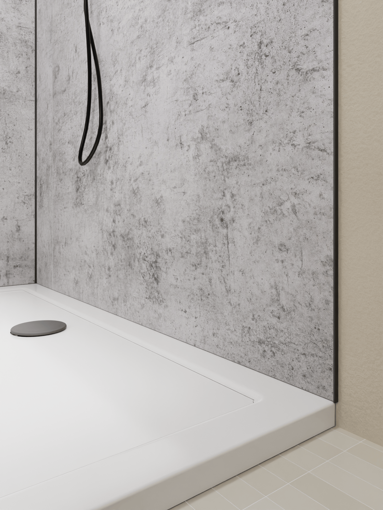 Luca Varess Artdeco douchewandpaneel 120 x 244 cm alu-composiet betongrijs