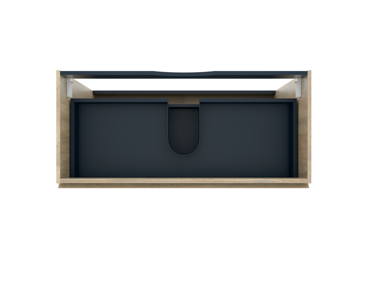 Linie Lado stehender Waschbeckenunterschrank: 100 x 46 cm, Eiche Natur, 3 Schubladen