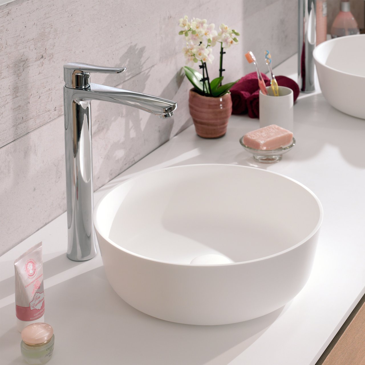 Blaufoss Lima robinet de lavabo haut chrome brillant