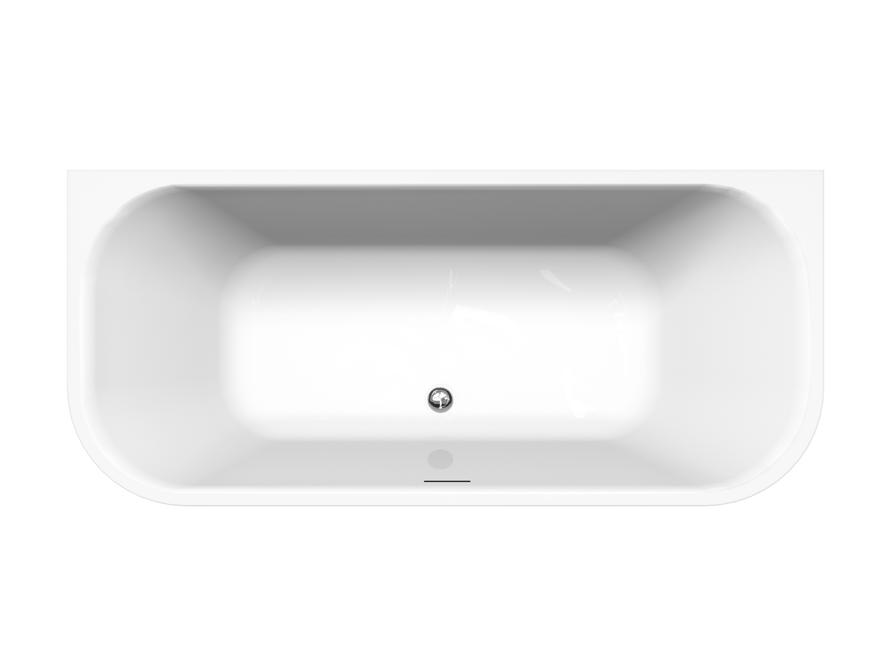 Luca Varess Mezzo baignoire semi-îlot 180 x 80 cm acrylique blanc brillant