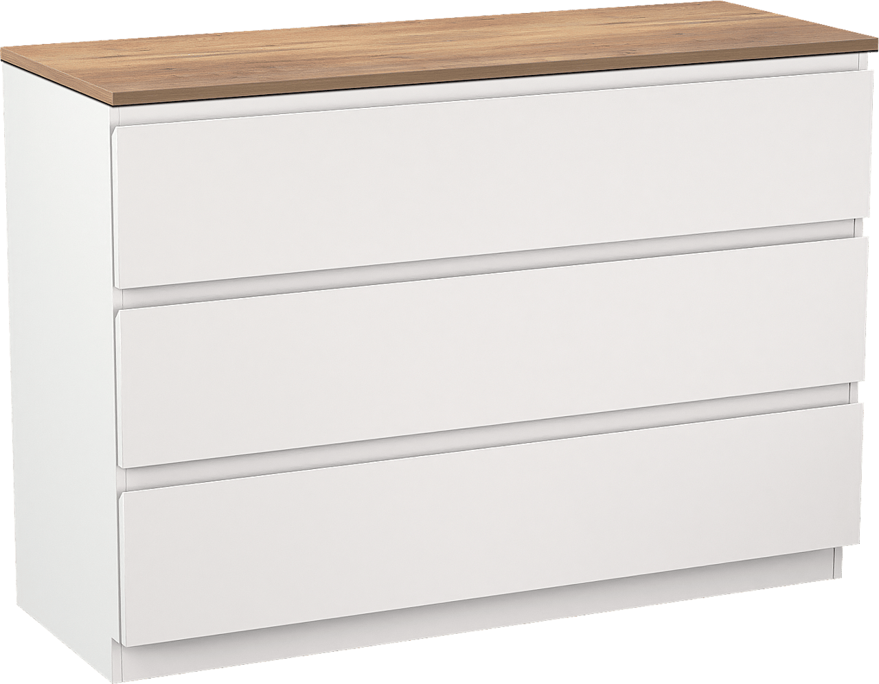 Linie Lado staand badkamermeubel 120 x 46 cm mat wit met Lado enkel of dubbel tablet in melamine natuur eik