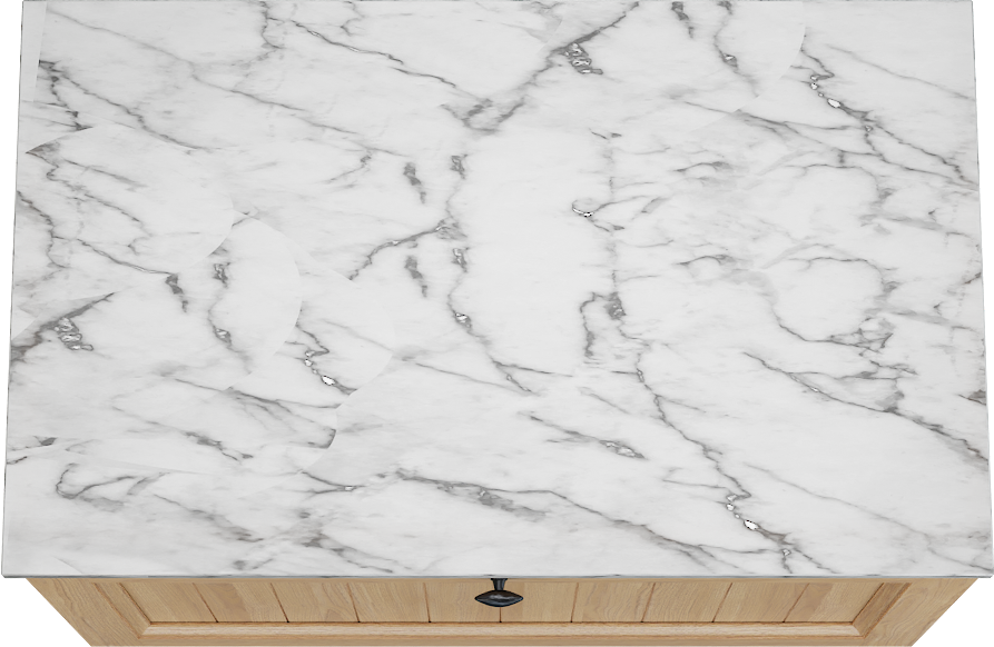 Balmani Lemon zwevend badkamermeubel 90 x 55 cm, fineer natuur eik met Stretto enkel tablet in carrara