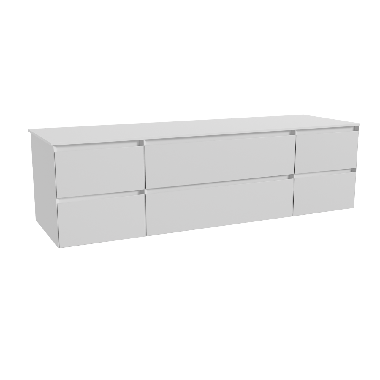 Balmani Mitra meuble salle de bains suspendu 180 x 55 cm blanc mat avec Stretto tablette simple ou double en solid surface blanc mat