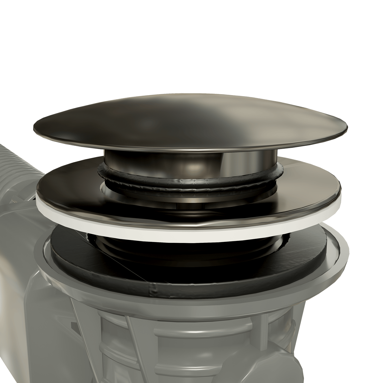 Santeg Unibath Flat badafvoer met overloop 70cm Brushed GunMetal