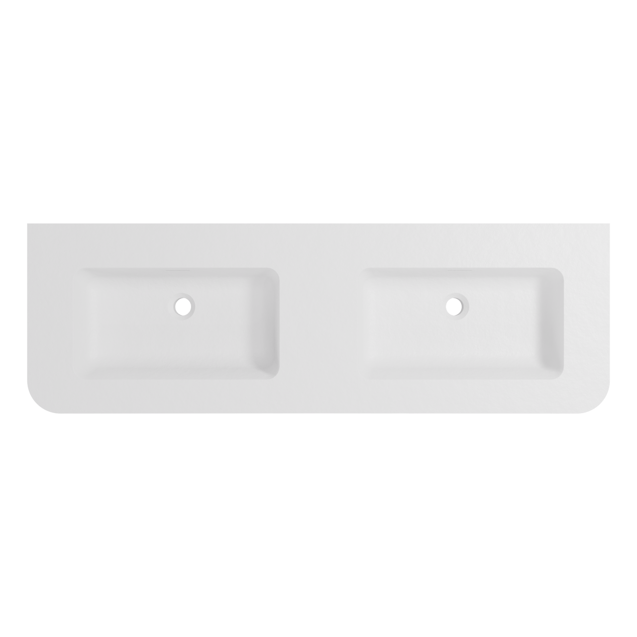 Storke Mata Soft dubbele wastafel mat witte solid surface 140 x 46 cm