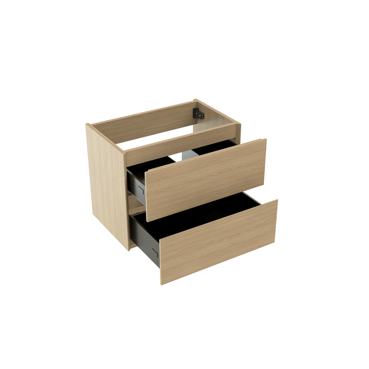 Storke Edge meuble sous-lavabo suspendu 60 x 40 cm chêne naturel 2 tiroirs