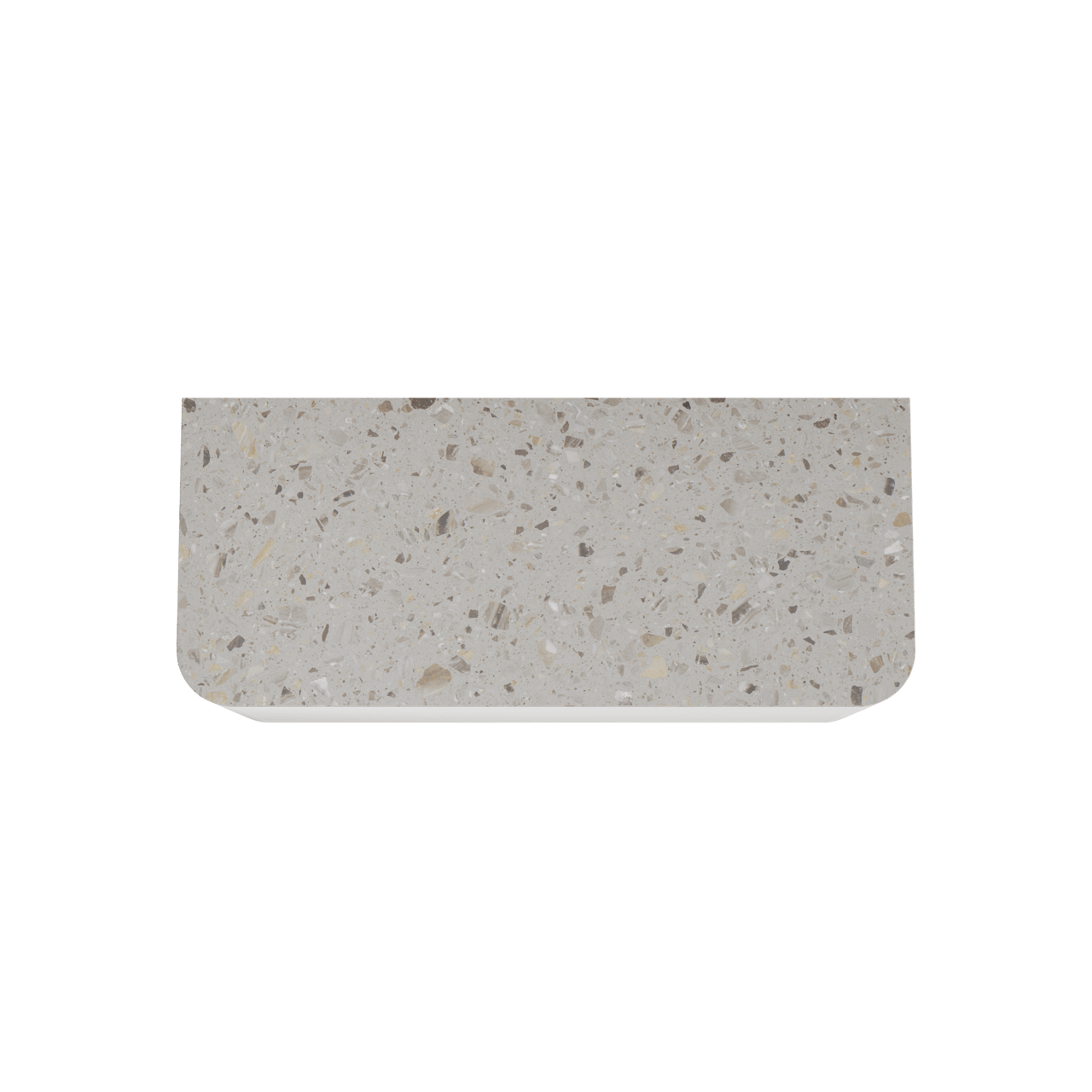 Balmani Moon meuble salle de bains suspendu 130 x 55 cm blanc mat avec Moon tablette simple ou double en terrazzo greige terrazzo