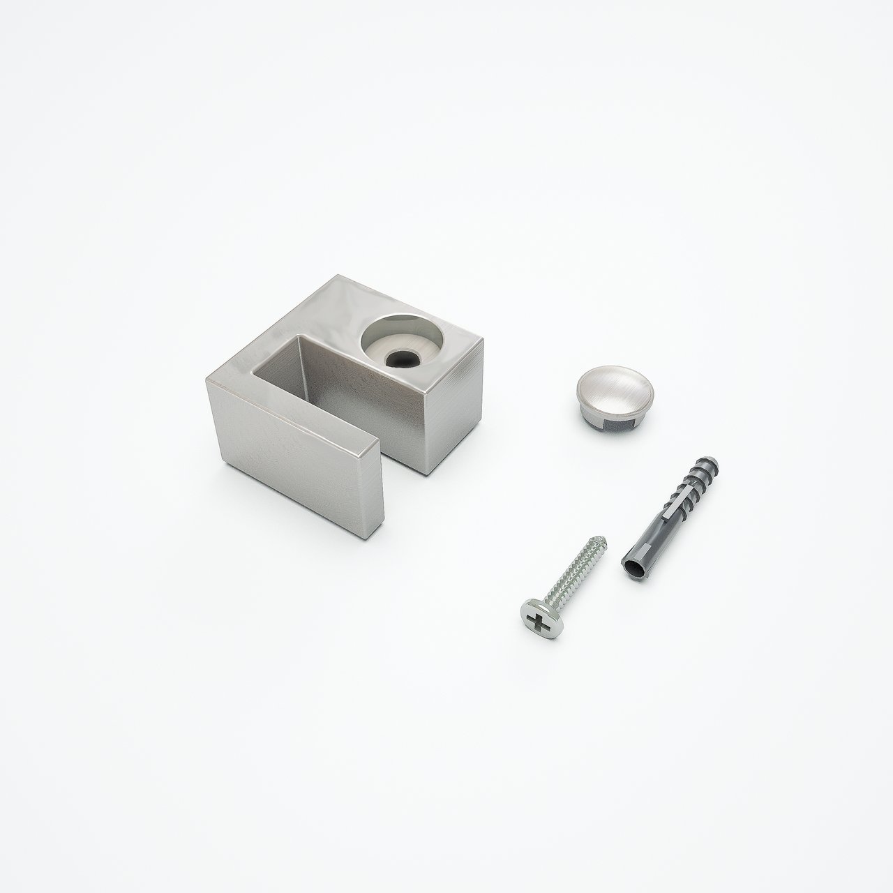 Balmani Modular bevestigingsblok glas geborsteld inox