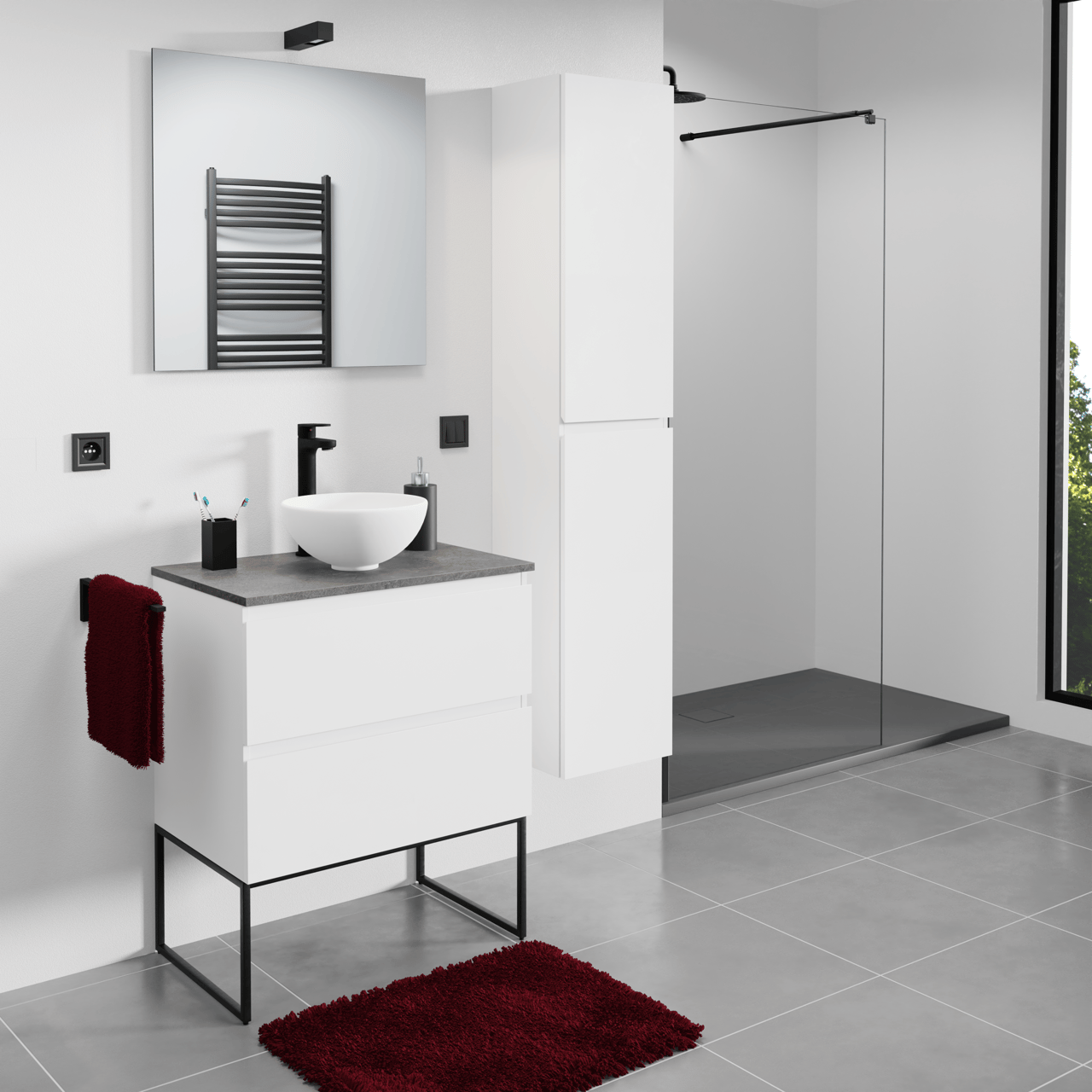 Linie Lado decoratieve frame Mat Zwart 70 x 44 cm