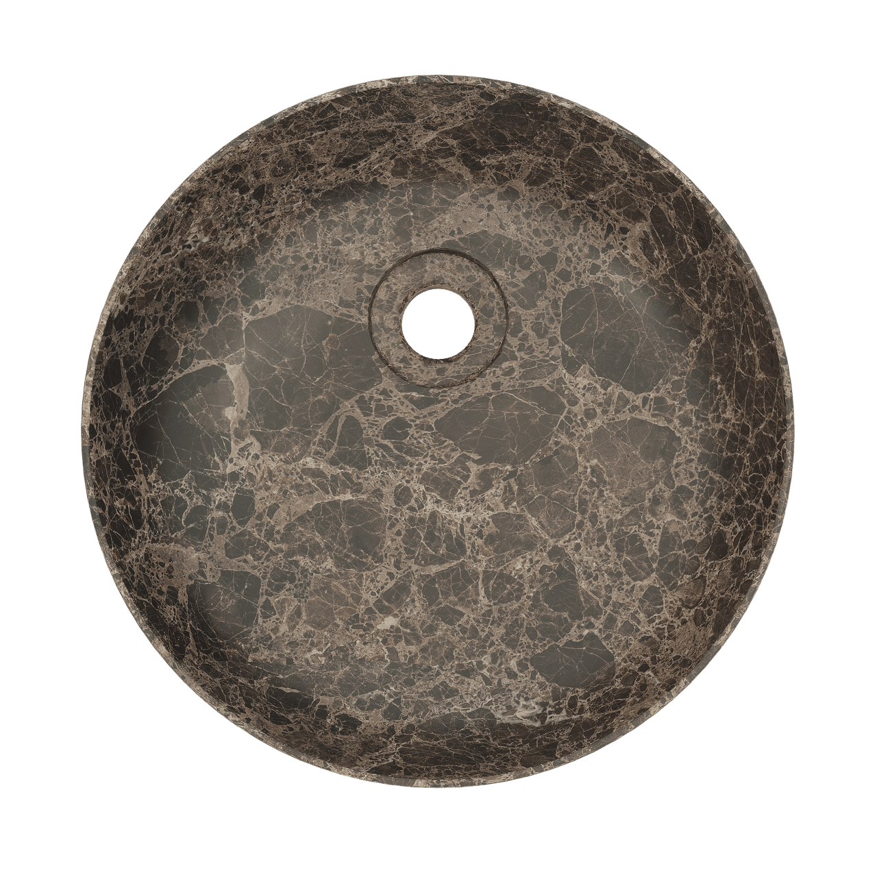 Balmani Fato vasque à poser marbre Dark Emperador rond Ø 37,5 cm