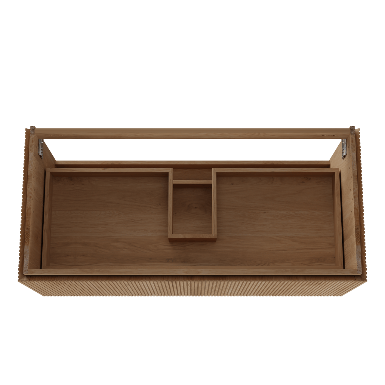 Balmani Eclips hängendes möbelstück Waschtischunterschränke 120 x 55 cm Eiche natur 2 Schubladen Vert. Sym. Rippe