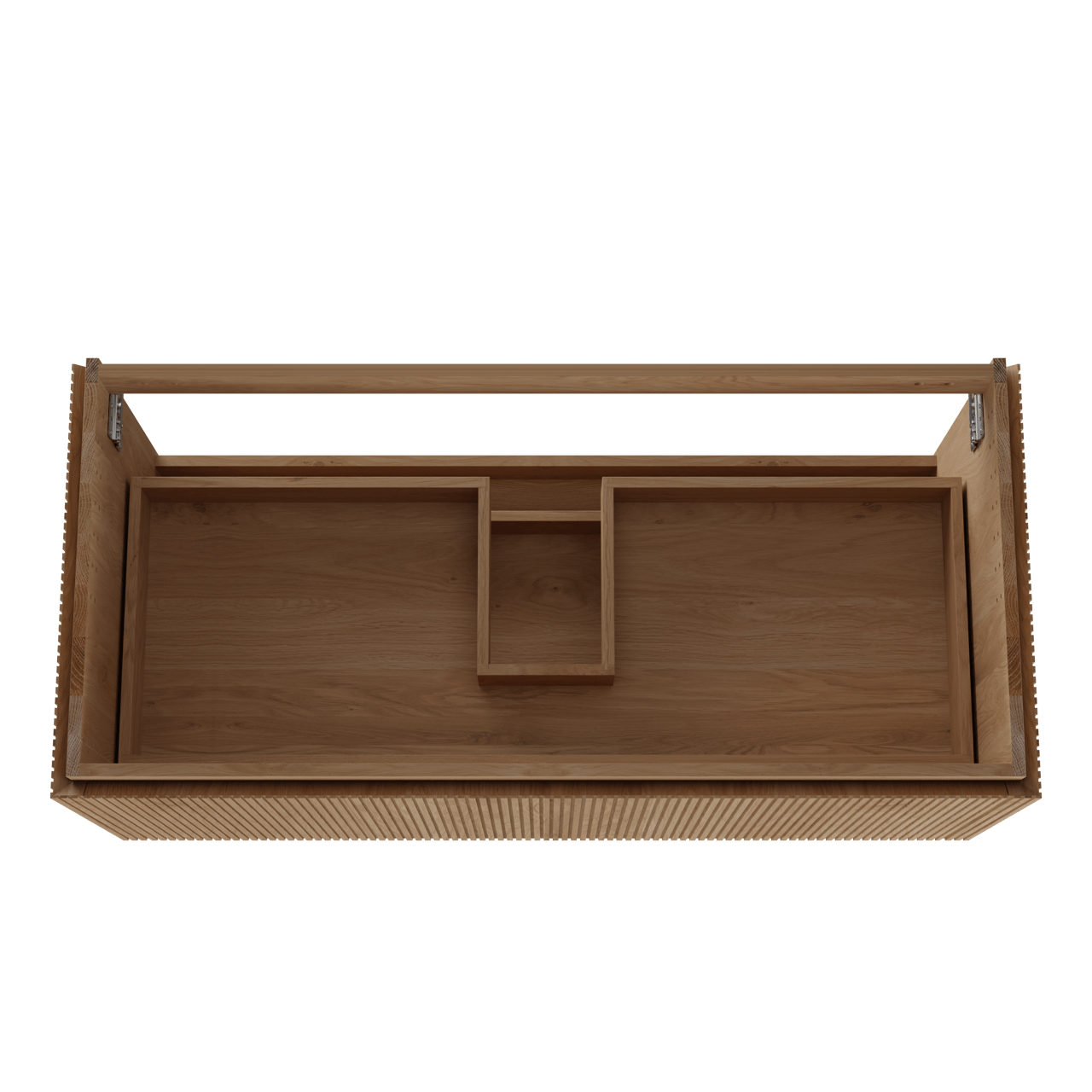 Balmani Eclips hängendes möbelstück Waschtischunterschränke 120 x 55 cm Eiche natur 2 Schubladen Vert. Sym. Rippe