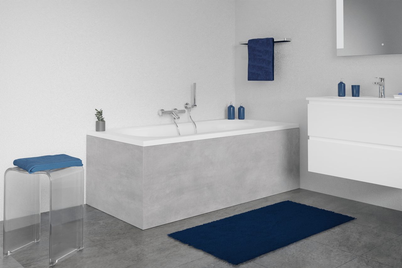 Linie Plato set badpanelen pvc betongrijs Oregon