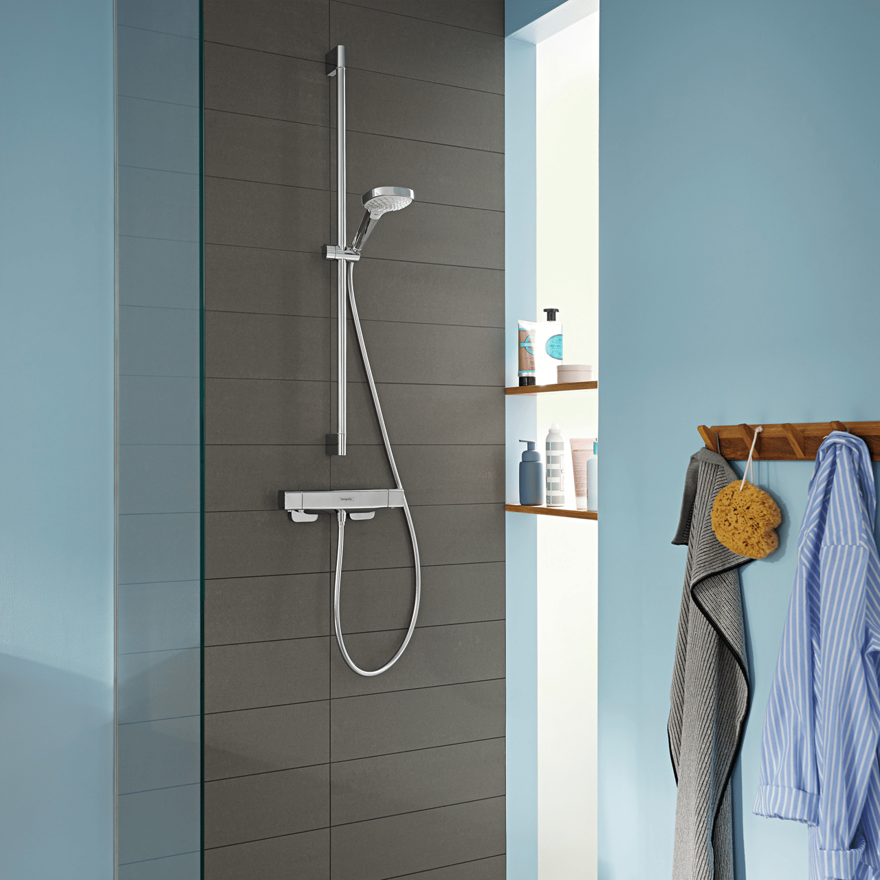 Hansgrohe Ecostat E Coolcontact Thermostat-Duscharmatur: Chrom Glänzend