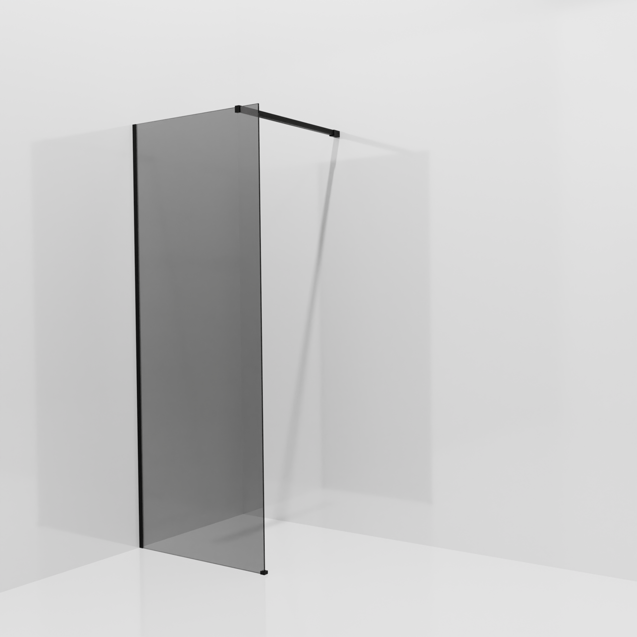 Balmani Modular douche à l'italienne: 80 x 200 cm, Verre fumé, Profil Noir mat