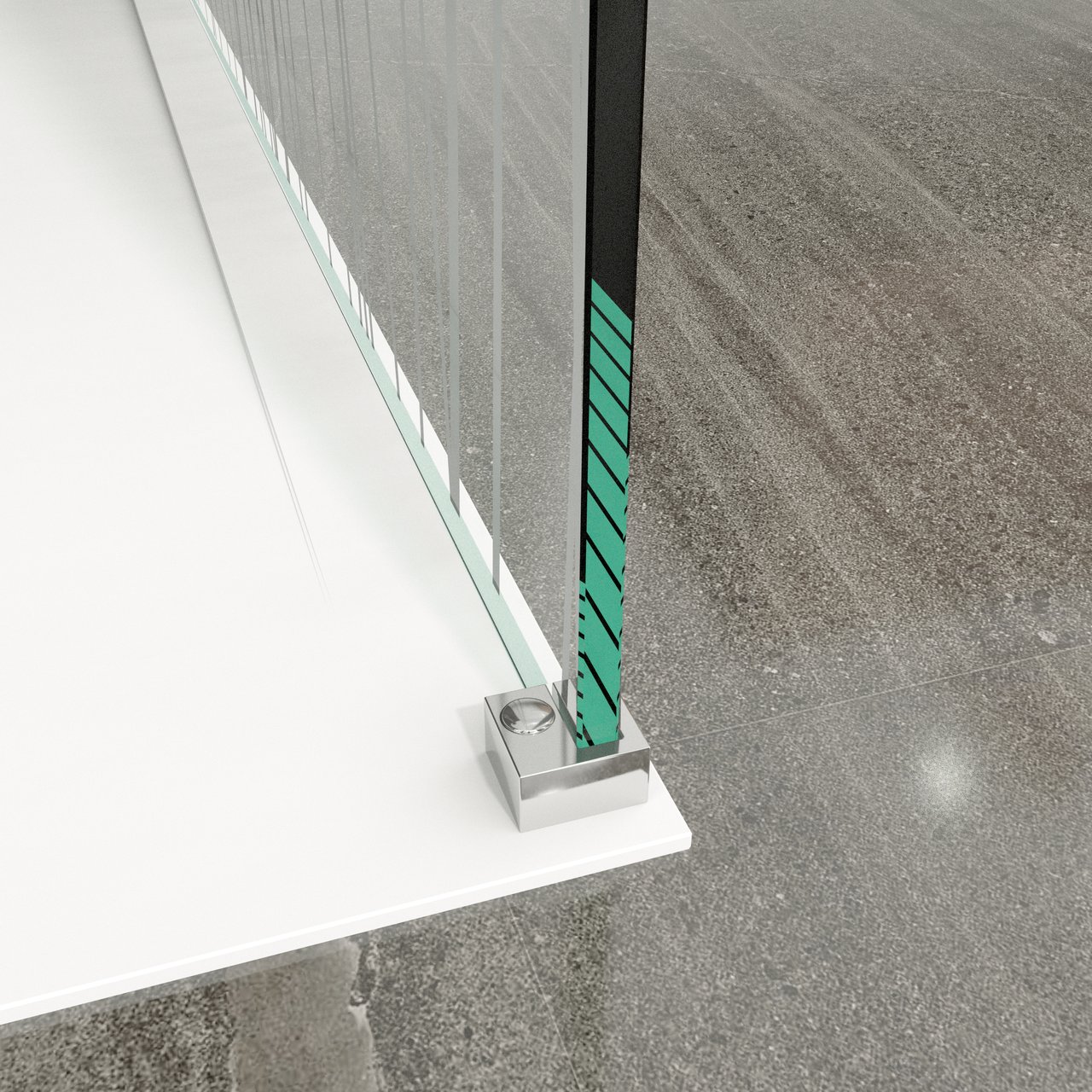 Balmani Modular inloopdouche 140 x 200 cm mikado glas glanzend chroom profiel