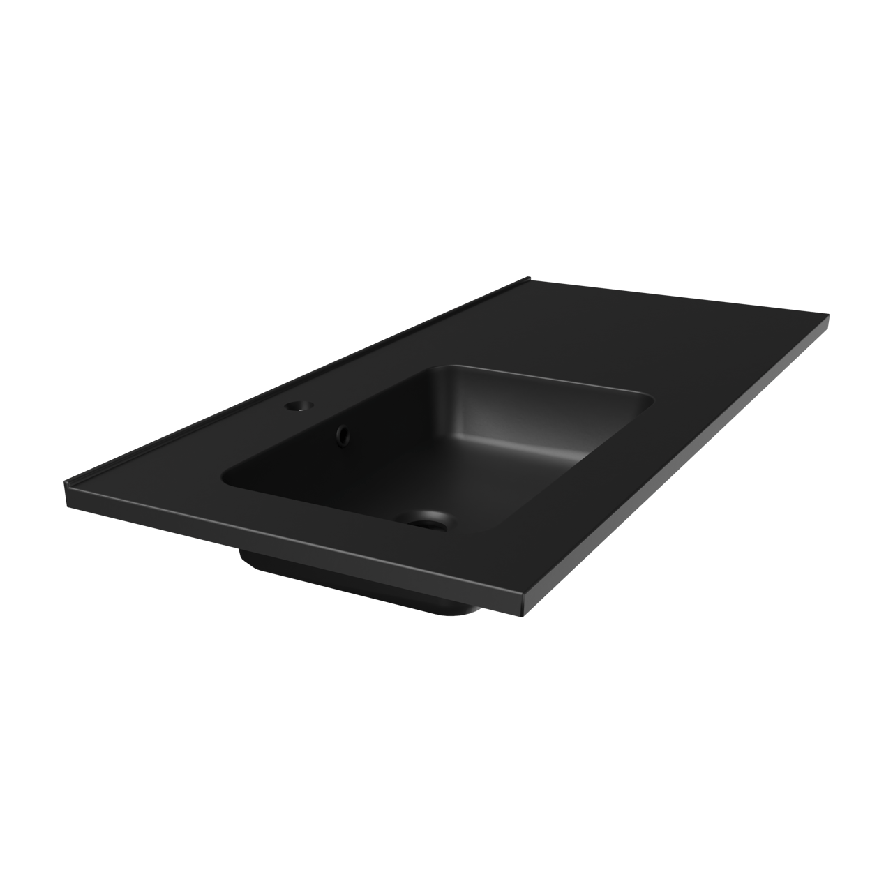 Linie Vano Waschtisch links Matt Schwarzer Verbundmarmor 100 x 46 cm