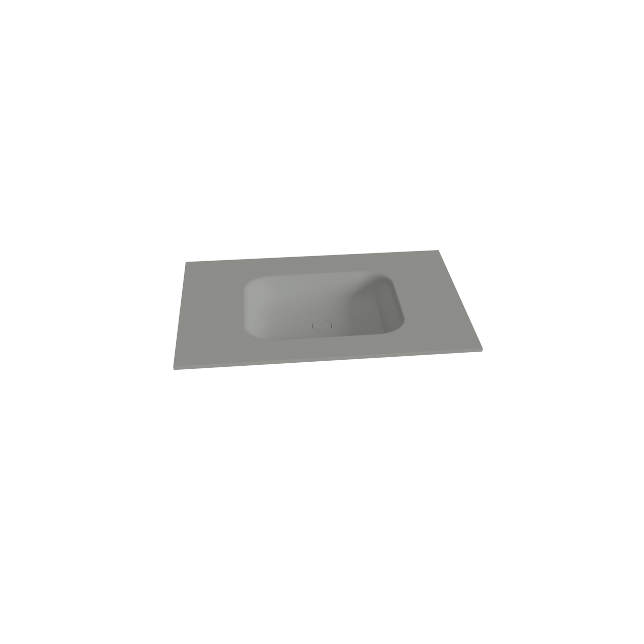 Balmani Tablo Arcato Einzelwaschtisch mit Crepine Matt Steingraue Solid Surface 90 x 55 cm