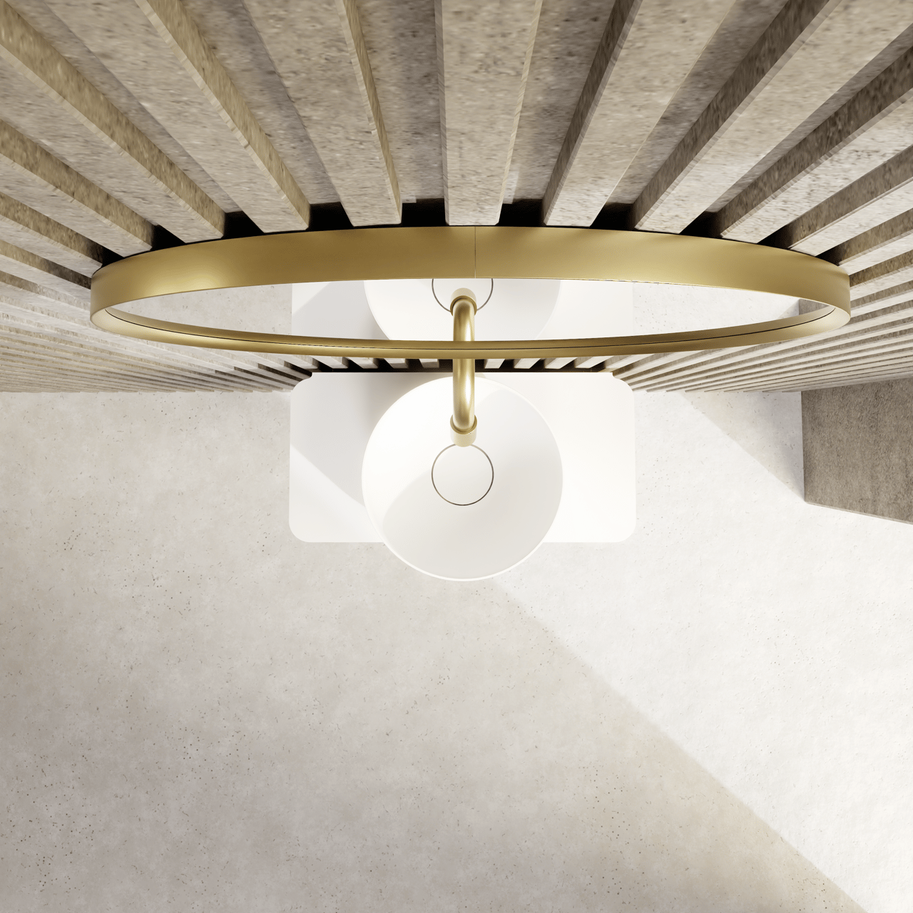 Balmani Auro Gäste-WC Spiegel: Rund, Brushed Champagne Gold, Ø 45 cm