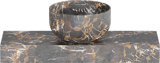 Balmani Nova wastafeltablet 60 x 20 cm Portoro Gold met Bowl waskom in Portoro Gold marmer