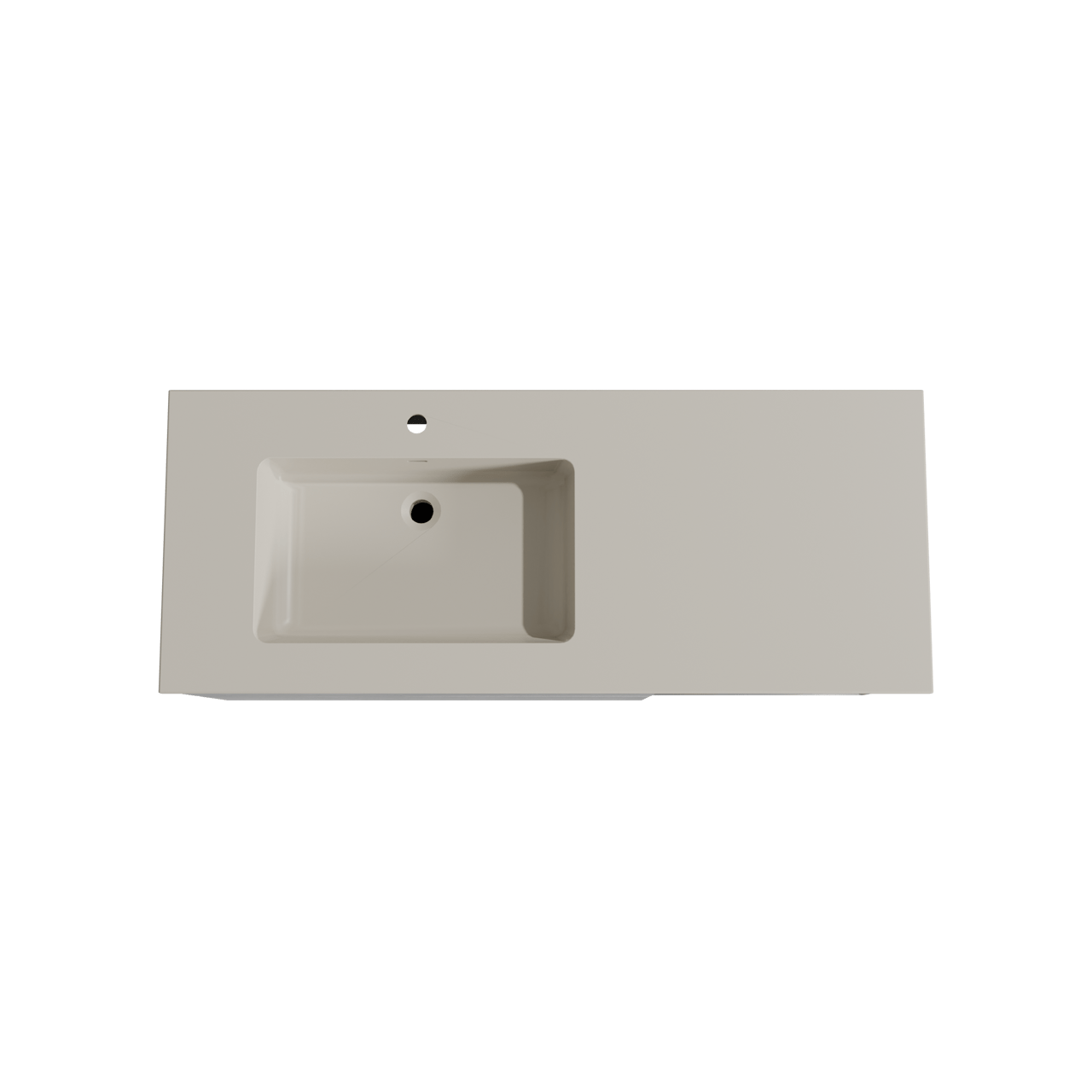 Storke Edge hängendes Möbelstück Set: 130 x 52 cm, Beton dunkelgrau, mit Diva Waschtisch links, Top Solid Seidengrau