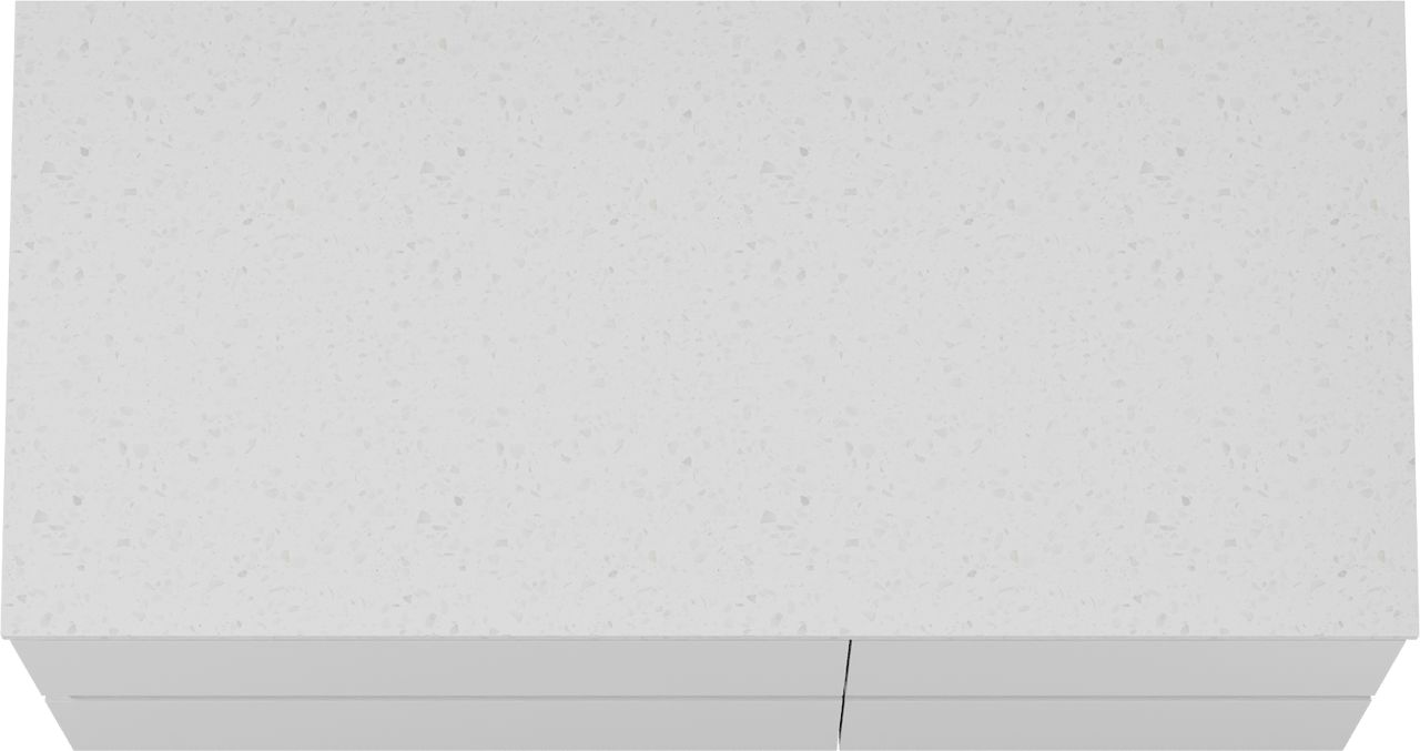Linie Lado meuble salle de bains suspendu 100 x 46 cm blanc mat avec Lado tablette simple ou double en mélaminé terrazzo blanc