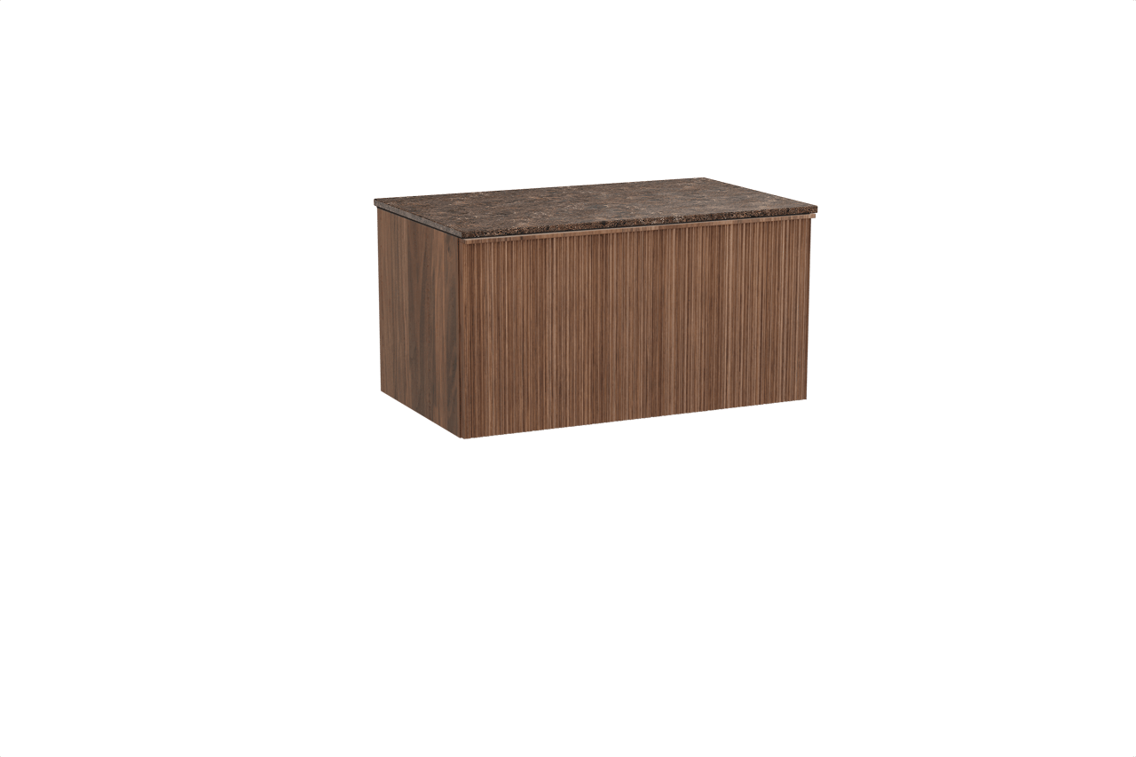 Balmani Forma Badmöbel Set mit Stretto Waschtischplatte für Aufsatzwaschbecken