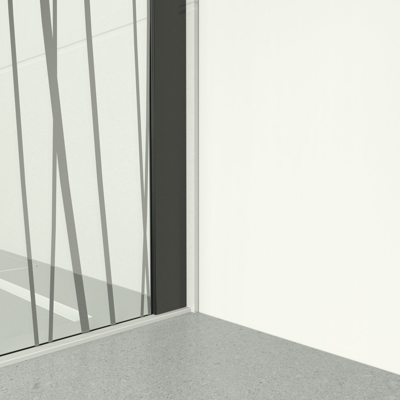 Balmani Modular douche à l'italienne 80 x 200 cm verre mikado profil noir mat