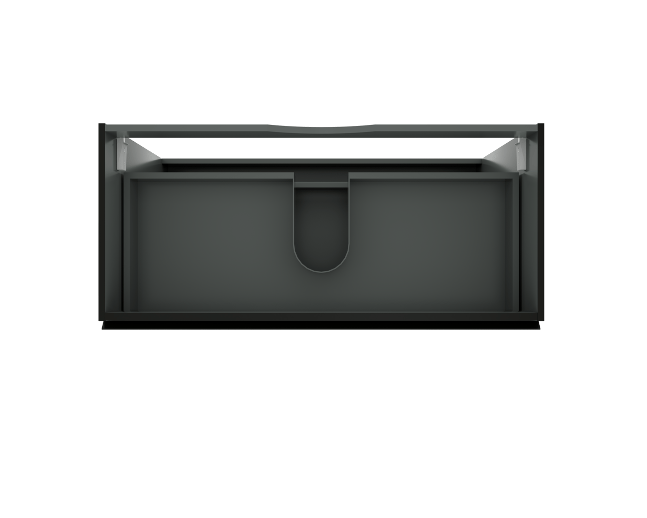 Linie Lado stehender Waschbeckenunterschrank: 100 x 46 cm, Schwarz Matt, 3 Schubladen