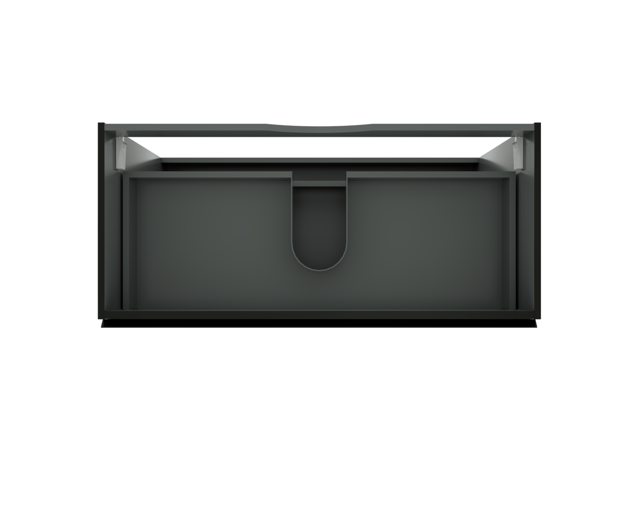 Linie Lado meuble sous-lavabo a poser 100 x 46 cm Noir Mat 3 tiroirs