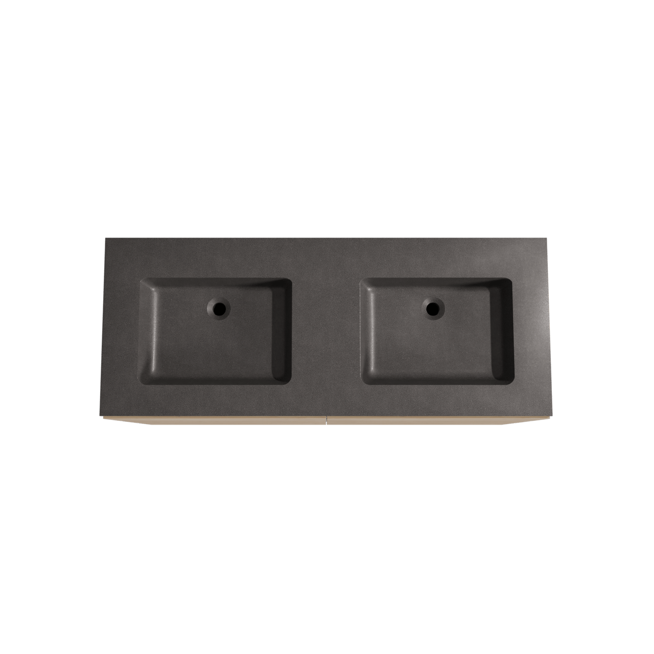 Storke Edge staand badmeubel 130 x 52 cm ruw eiken met Scuro dubbele wastafel in kwarts mat zwart