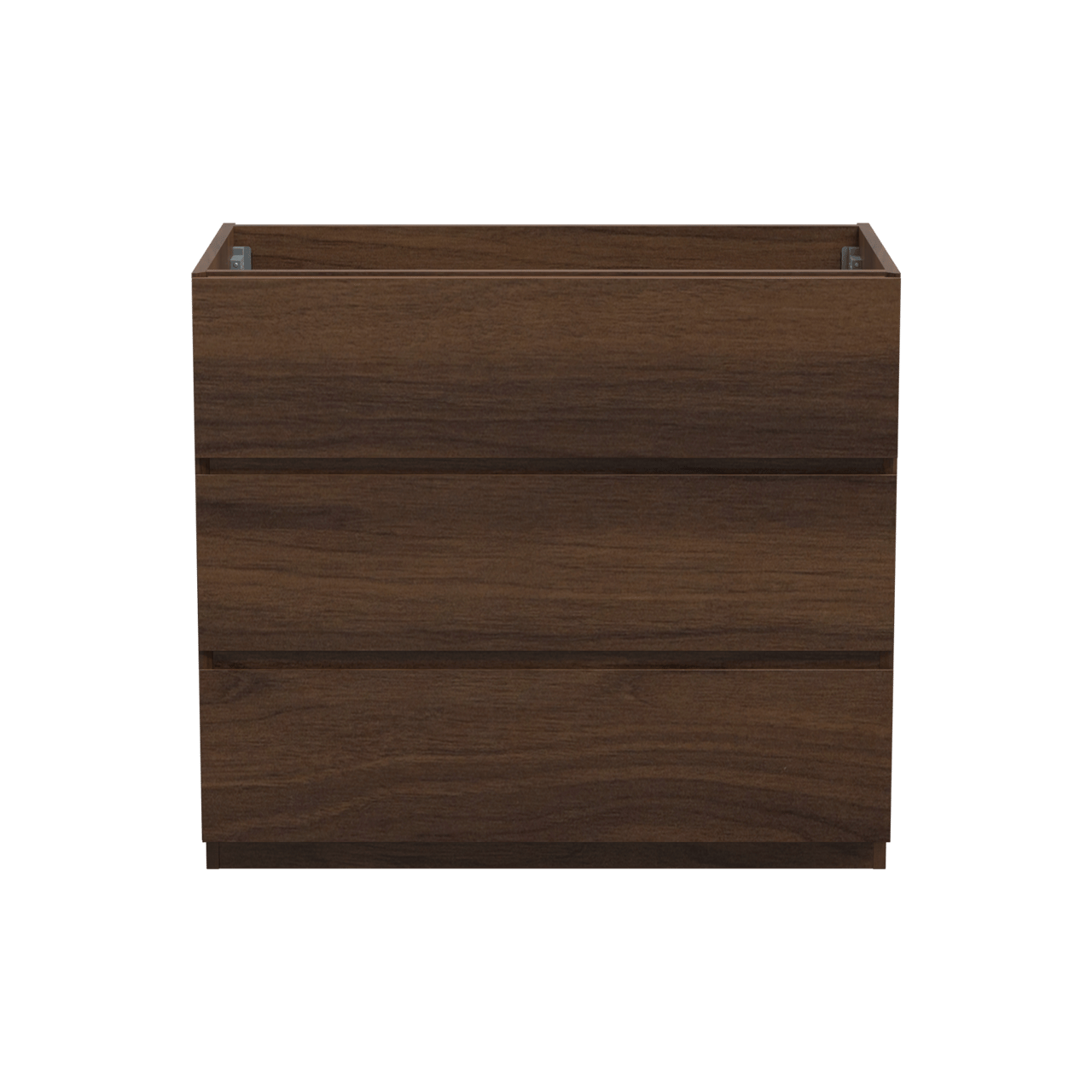 Storke Edge stehender Waschbeckenunterschrank: 95 x 52 cm, Nussbaum, 3 Schubladen