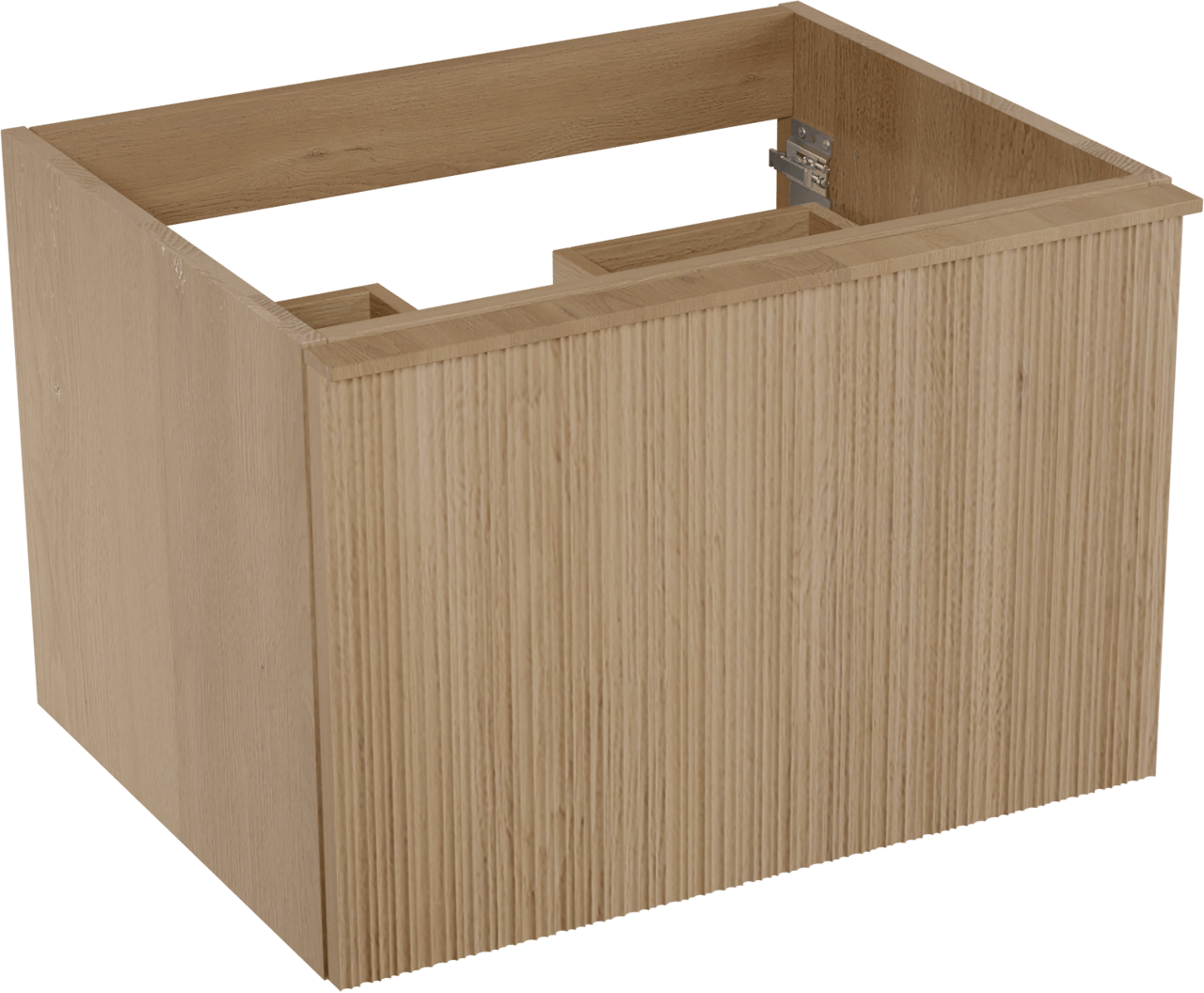 Balmani Forma meuble sous-lavabo suspendu nervure asymétrique 67,5 x 55 cm chêne naturel 2 tiroirs