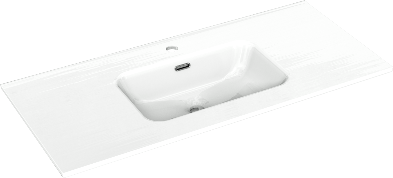 Linie Baro plan simple porcelaine blanc brllant 100 x 46 cm