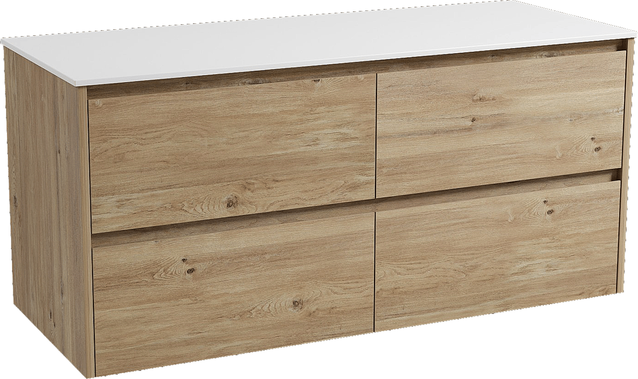 Storke Seda meuble salle de bains avec tablette pour vasques Tavola