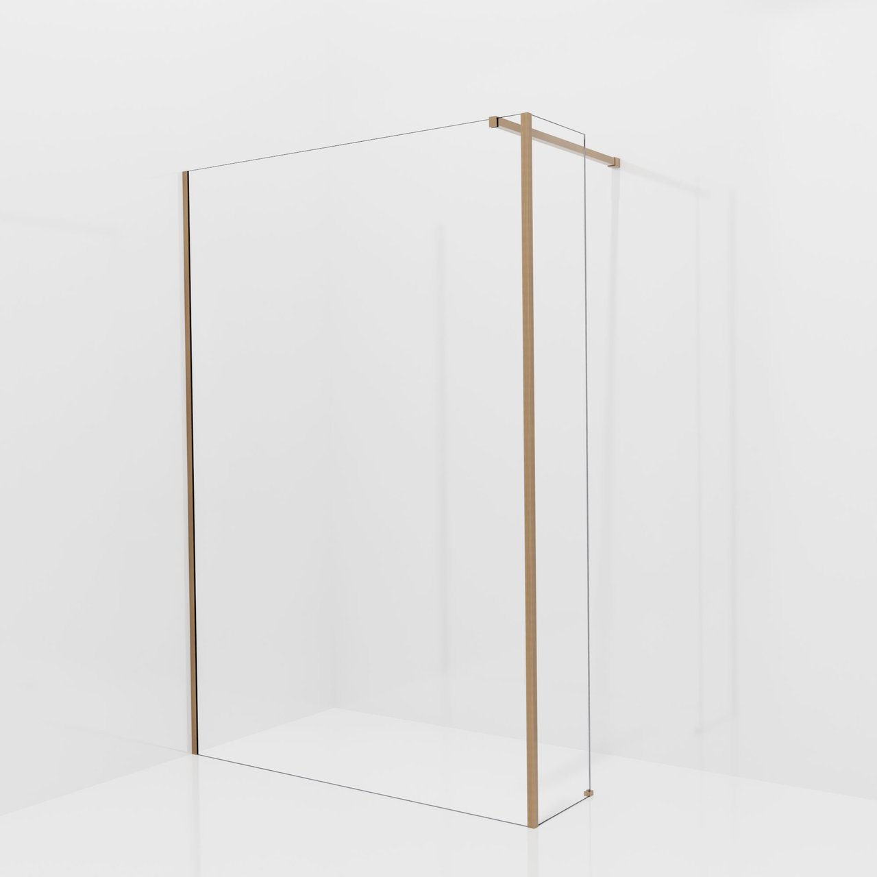 Balmani Modular inloopdouche met vaste zijwand: 140 x 200 cm, Helder glas, Brushed Rosegold profielen