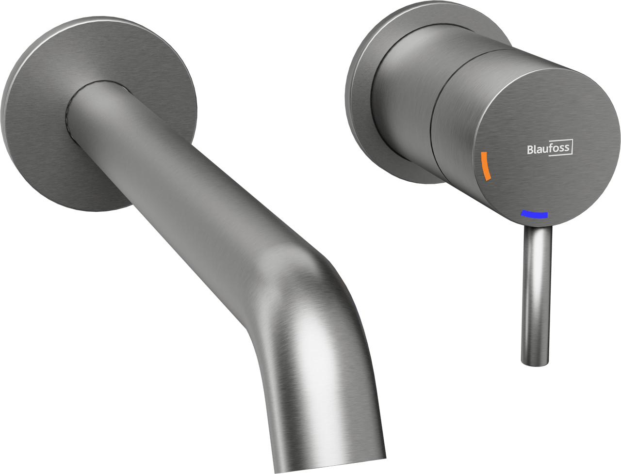 Blaufoss Round 2.0 EcoStart inbouw wastafelkraan Brushed GunMetal incl. inbouwelement