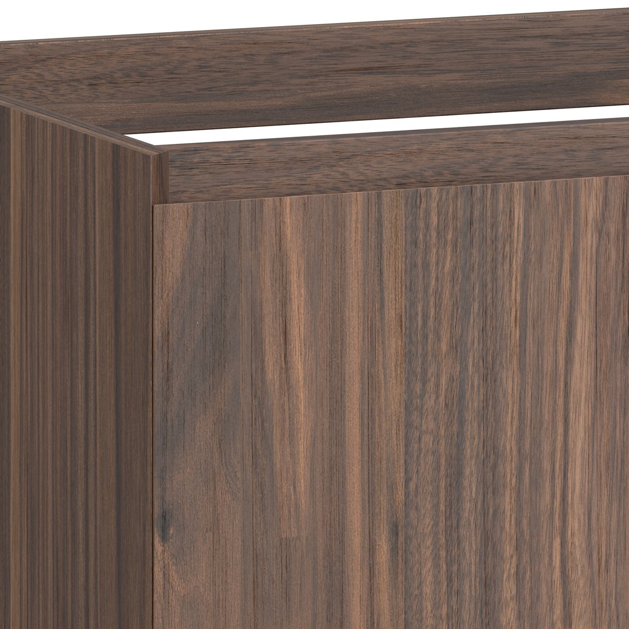 Balmani Idra hängender Waschbeckenunterschrank: 135 x 55 cm, asymmetrisch links, Nussbaum, Furnierholz, 4 Schubladen