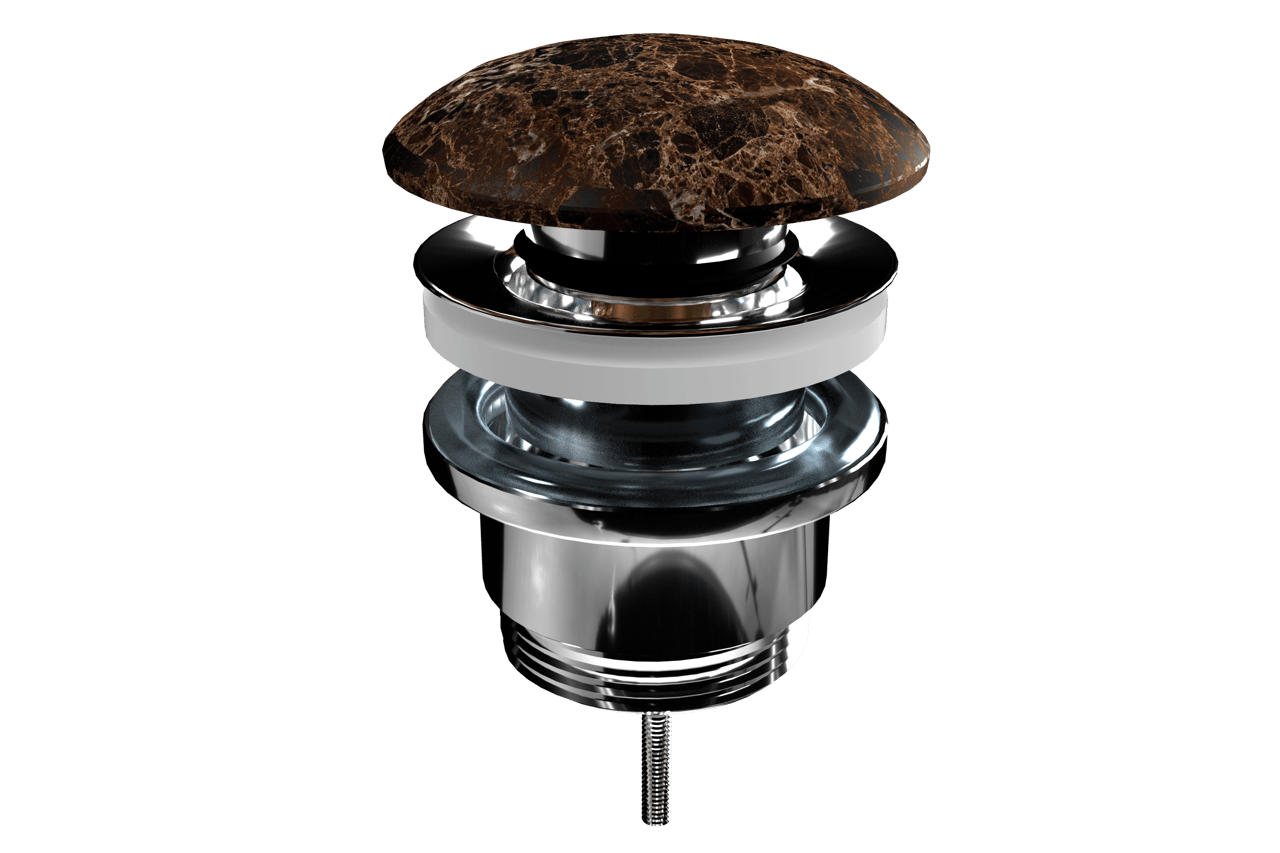 Balmani Click Curved crepine afsluitbaar Dark Emperador