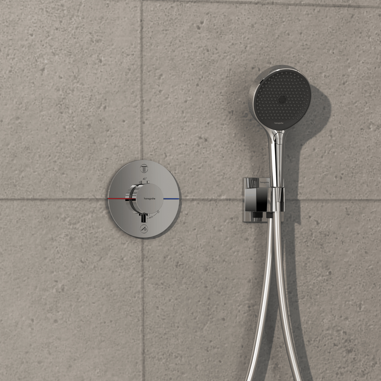 Hansgrohe Showerselect Comfort S thermostat de douche encastré 2 évacuations chrome brillant