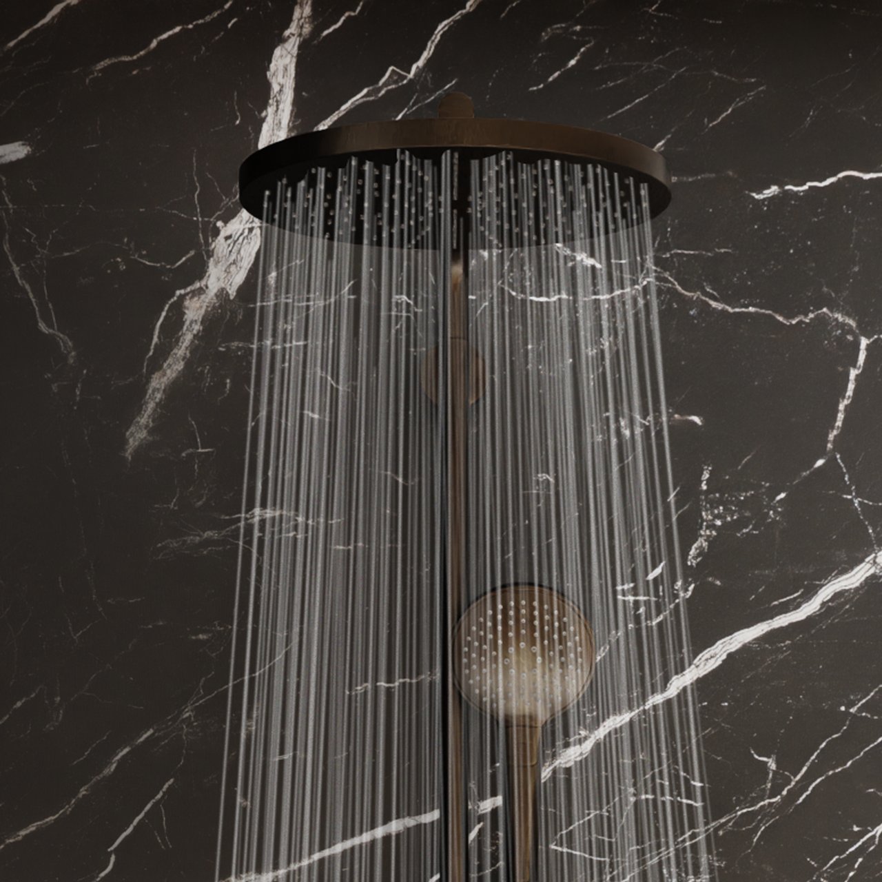 BLAUFOSS Nola 300 opbouw regendoucheset thermostatische kraan Brushed GunMetal