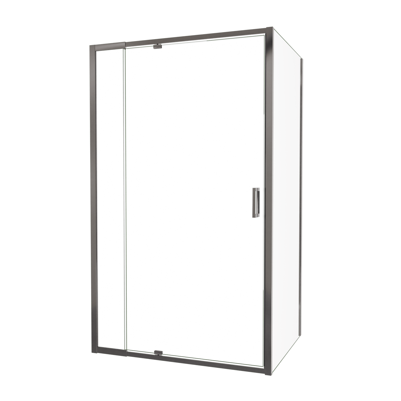 Luca Varess Vidor Telescope paroi de douche avec porte pivotante et paroi latérale fixe 120 x 90 cm verre transparent profil chrome brillant