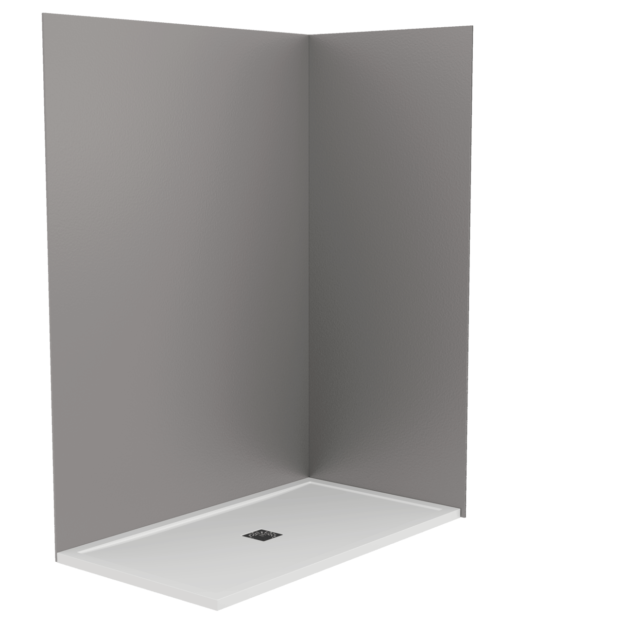 Balmani Zeno Duschrückwände 160 x 90 x 220 cm, Marmorkomposit dunkelgrau Schieferstruktur