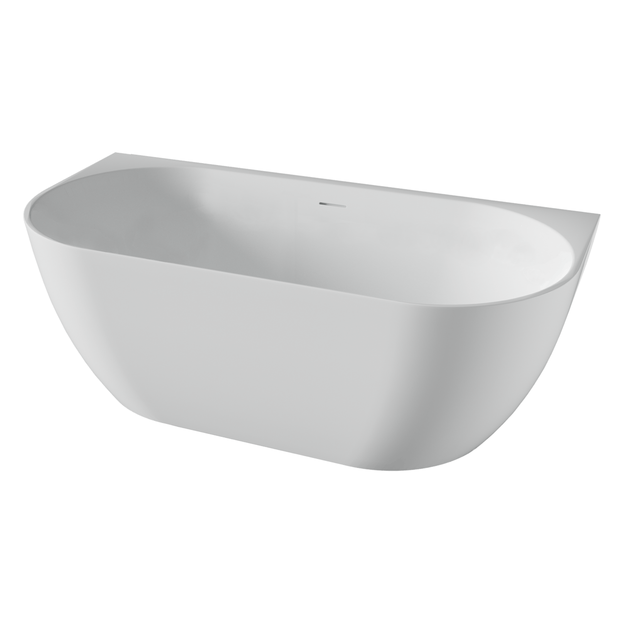 Luca Varess Otello halfvrijstaand bad 180 x 85 cm acryl mat wit, afvoerplug inbegrepen